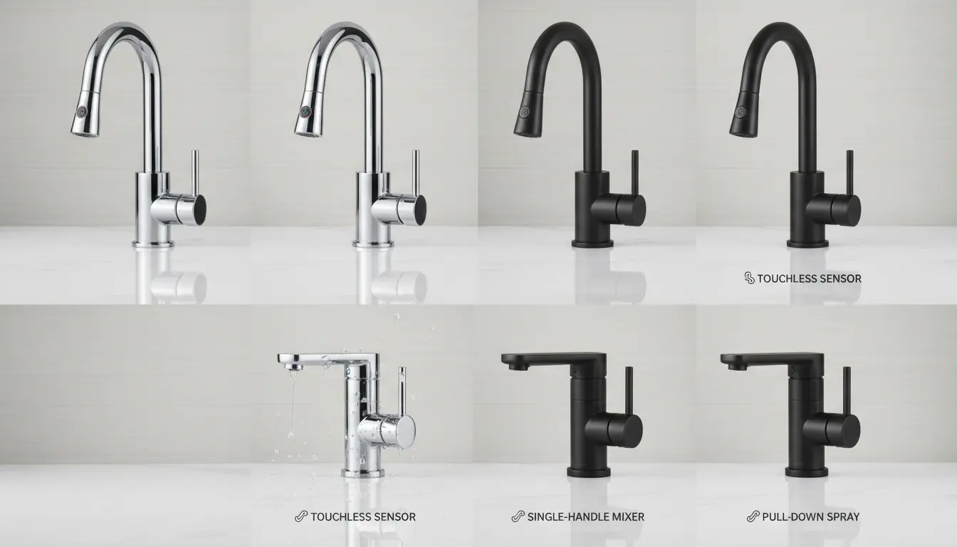 Porównanie różnych modeli baterii kuchennych dotykowych i bezdotykowych w chromie i czarnym macie ranking najlepszych armatury 2026 roku
