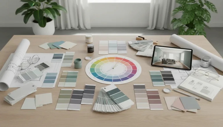 Jak zaplanować kolory na ścianie? 3 Przewodnik planowania kolorów na ścianie 2026 - narzędzia projektowe, próbki farb i koło kolorystyczne dla aranżacji wnętrz