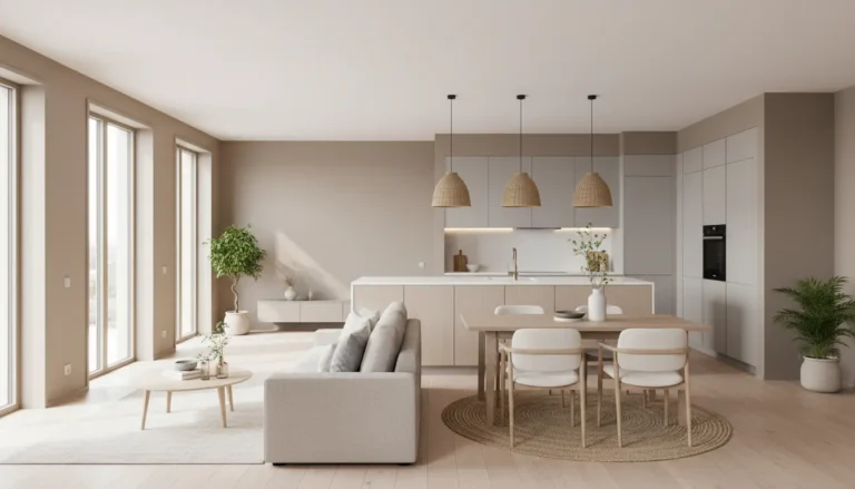 Jak łączyć kolory ścian w otwartej przestrzeni salon z kuchnią 5 kolory scian salon z kuchnia otwarta przestrzen aranzacja 1