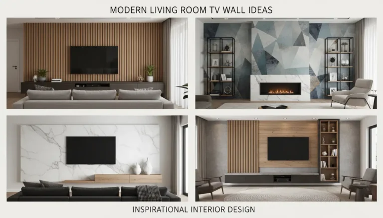 Ściana telewizyjna w salonie – pomysły na nowoczesną aranżację 5 Pomysły na ścianę telewizyjną w salonie – lamele, tapeta, marmur, nowoczesna aranżacja