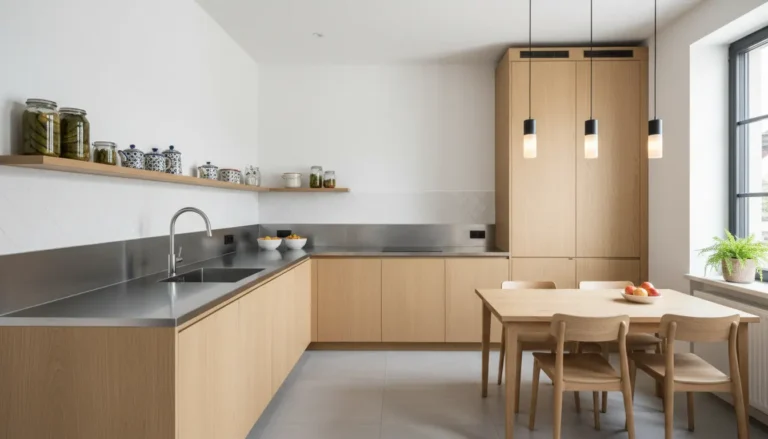 stal nierdzewna kuchnia blat nowoczesna aranzacja